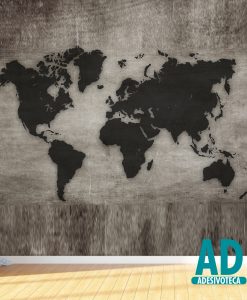 Adesivo Papel de Parede Mapa Mundi Rústico