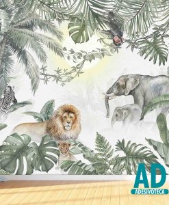 Adesivo Papel de Parede  Safari Savana Animais 03