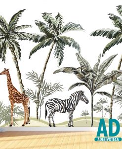 Adesivo Papel de Parede  Safari Savana Animais 04