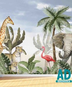 Adesivo Papel de Parede  Safari Savana Animais 05