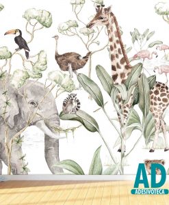 Adesivo Papel de Parede  Safari Savana Animais 06