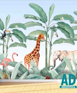 Adesivo Papel de Parede  Safari Savana Animais 07