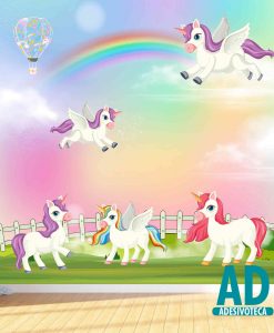 Adesivo Papel de Parede Unicórnios