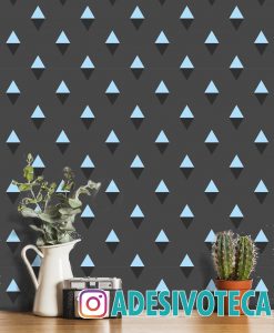 Adesivo Papel de ParedeTriângulos Azul