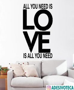 Adesivo Recortado Frase "All You Need Is Love"