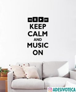 Adesivo Recortado Keep Calm and Music on