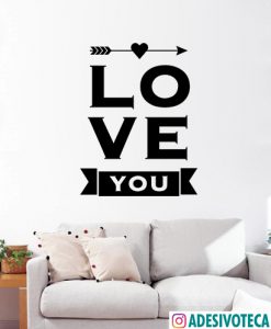 Adesivo Recortado Frase Love You