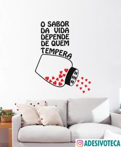 Adesivo Recortado Frase "O sabor da vida..."
