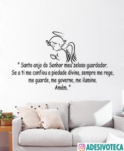Adesivo Recortado Frase Santo Anjo