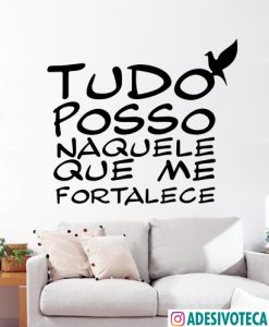 Adesivo Recortado Frase "Tudo Posso..."