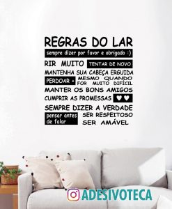 Adesivo Regras do Lar