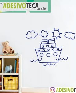 Adesivo de Parede Recortado Navio Infantil