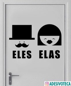 Adesivo de Porta Recortado Eles e Elas