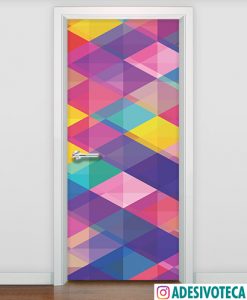 Adesivo de Porta Triângulos Coloridos