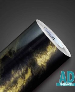 Adesivo Decor Mármore Golden Black Gloss