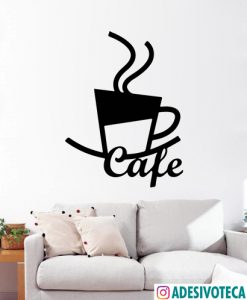 Adesivo Recortado Frase "Café"