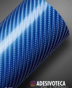 Adesivo Fibra de Carbono Azul 4D Tuning