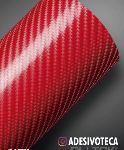 Adesivo Fibra de Carbono Vermelho 4D Tuning