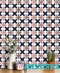 Adesivo Papel de Parede Azul e Cobre