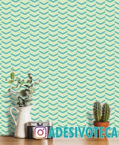 Adesivo Papel de Parede Chevron Verde