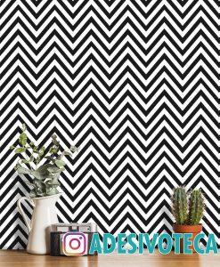 Adesivo Papel de Parede Chevron Preto