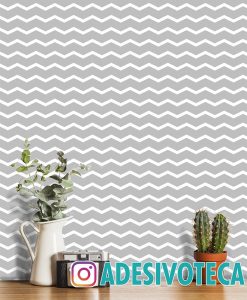 Adesivo Papel de Parede Chevron Cinza S