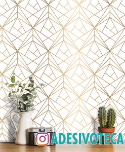 Adesivo Papel de Parede  Linhas Douradas